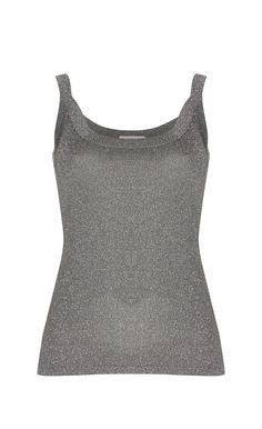 Stunning silver lurex knit vest top. This versatile piece features a gorgeous lurex fabric that sparkles with every move you make. The ribbed edges add a touch of texture, creating a chic and elevated look. Made with attention to detail, this vest top is perfect for any occasion - whether you're dressing up for a night out or simply adding a touch of glamour to your everyday style. Pair it with jeans or a skirt and let this silver lurex knit vest top shine. 88% Acetate,6% Polyamide, 6% Polyester. Made in Italy. Machine wash in cold water. Knit Vest Top, Lurex Knit, Silver Sweater, Lurex Fabric, Barbie Wardrobe, Sparkle Party, Party Blouse, Sparkle Top, Metallic Knit