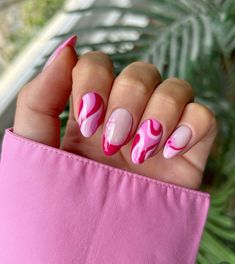 Pink Holiday Nails, Nailinspo Nailart, Nail Designs Colors, Uñas Ideas, Pink Everything, Pink Holiday, Pink Swirls, All Pink, Floral Nails