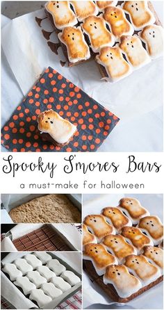 spooky s'mores bars are the perfect treat for halloween