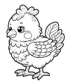 a cartoon chicken with big eyes and large wings