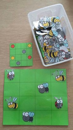 the bees are on the game board and ready to go into the box with them