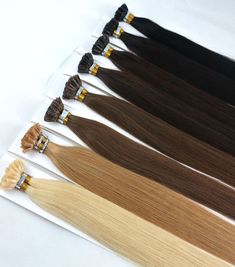 pre bonded u tip extensions. two ways to apply- hot fusion and cold fusion. Mutiple color for you to choose Hair Extension Tips And Tricks, Keratin Extensions, Hair Plugs, Cold Fusion, Luxury Hair Extensions, Hair Boutique, Hair Stores, Hair Extentions