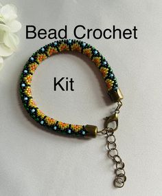 the bead crochet kit is ready to be made into a bracelet or necklace