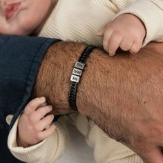 Engraved bracelet for men - Dan Black with Silver Beads. Each inscription add a bead to the bracelet. You can add more beads in the future. An exciting and amazing gift for your man! What's more exciting than a piece of jewelry engraved with the names of your treasures? A gift that combines style, quality and emotion! The bracelet is 100% waterproof, it will not have to be taken off in the gym/s/pool and shower. The highest quality of metal that is resistant to everything. The order in which you Personalized Black Name Jewelry, Personalized Black Jewelry With Name, Adjustable Engraved Black Name Bracelet, Engraved Black Braided Bracelets For Gifts, Engraved Black Braided Bracelet For Gift, Black Braided Bracelet For Father's Day Gift, Adjustable Black Beads Wristband Gift, Personalized Black Bracelet, Black Engraved Name Bracelet For Gift