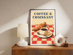 Coffee and Croissant Print, Vintage Food Poster, Kitchen Wall Art, Food and Travel Poster, Housewarming Gift, City Foods, Trendy Wall Art, Wall Decor

Coffee and Croissant Print. This vintage food wall art can be placed in any room to add those last finishing touches to your home decor. These posters offer a perfect addition for art enthusiasts and those seeking a touch of classic elegance in their decor. Vintage Food Posters, Food Wall Art, Vintage Food, Food And Travel, Art Food, Food Poster, Trendy Wall Art, Vintage Recipes, Wall Art Wall