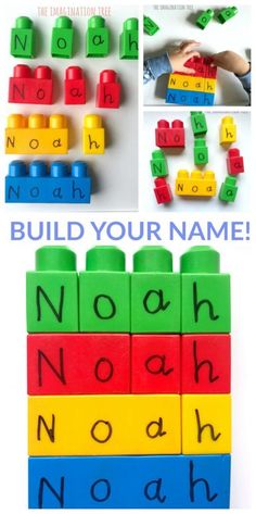 the instructions to build your name with lego blocks