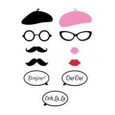 the different types of glasses and mustaches are shown in this image, including one for each