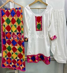 This is a made to order Salwar kameez.I craft it exclusively for my customers by using designer fine quality fabrics.I will only make it after you confirm your required size details.Colors can be changed too.Handling time, don't worry, just tell me, I will process it accordingly and deliver on or before a delivery date you mention.Top kameez is made raw silk.Comes with a multicolour Phulkari Dupatta.Bottom is plain shantoon fabric salwar.Please note it will come in 3 pieces set Kameez, Bottom an Shantoon Fabric, Punjabi Salwar Kameez, Mint Outfit, Plain Suit, Punjabi Salwar, Indian Salwar, Phulkari Dupatta, Indian Salwar Kameez, Green Lehenga