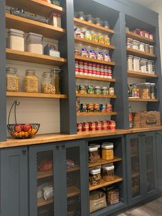 I have always obsessed with order and organization and recently discovered my love for power tools and my new table saw!
I wanted to create a space that guests felt comfortable grabbing a snack. Let's be honest, who wants to rummage through someone's pantry when their hungry? It just feels weird. I wanted to create a General Store vibe- something inviting and fun! It also makes grocery store shopping and meal planning super easy, too! French Country Pantry Ideas, Pantry Room Shelving Ideas, Long Pantry Shelves, Pantry With Library Ladder, Open Wall Pantry, Kitchen And Pantry Ideas, General Store Pantry Ideas, Modern Farmhouse Pantry Ideas, Pantry With Wooden Shelves