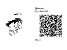 a drawing of a person with glasses and a qr code