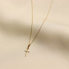 Gold KT: 14K Solid Gold Gold Color: Yellow Gold Chain Style: Rolo Chain Length: 16", 18" Chain Width: 1 mm Minimalist 14k Gold Cross Necklace With Delicate Chain, Minimalist Gold Plated Cross Necklace, Minimalist 14k Gold Cross Pendant Necklace, Yellow Gold Charm Necklace With Cross Pendant, Yellow Gold Cross Pendant Charm Necklace With Delicate Chain, Dainty Yellow Gold Cross Necklace With Adjustable Chain, Yellow Gold Cross Charm Necklace With Adjustable Chain, Classic Yellow Gold Charm Necklace With Clavicle Chain, Yellow Gold Cross Charm Necklace With Delicate Chain