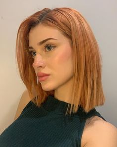 Short Strawberry Blonde Hair, Orange Hair Color Ideas, Short Copper Hair, Orange Hair Color, Hair For Beginners, Strawberry Blonde Hair Color, Hairstyles Styles