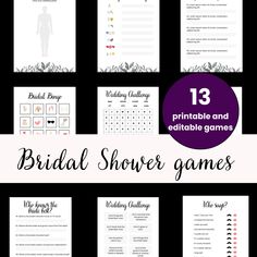 the bridal shower games with text overlay