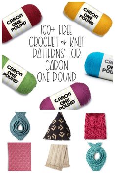 crochet and knit patterns for one - pound yarn