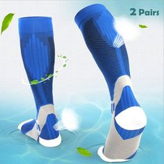 2Pairs of Men Women Light Compression Sports Running Socks Elastic Stockings Features 2 PAIR FANSIR COMPRESSION SOCKSCompression Socks get your blood in style! Relieve varicose veins or other leg-swelling problems. Prevent blood clots after surgery! The support offered by these compression socks is perfectly located on Heel, Foot & Calves. Instant Comfort & Support. SUITABLE FOR MOST PEOPLEIf you have to get lots of standing or walking in day or night such as runners, sale clerks, teachers, aged people, you'd better try it. It can promote venous reflex, prevent the formation of deep venous thrombosis. Compression socks are suitable for your work, exercise or travel by train or plane. It can alleviate legs swelling. WEAR IT DAY AND NIGHTIt can prevent thrombosis and effectively moisture wic Leg Swelling, Socks Design, Swollen Legs, Socks Cute, Running Socks, Socks For Women, Sports Running, Cute Socks, Compression Socks