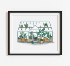 Enjoy the beauty of nature with this Greenhouse Art Print. This sweet and whimsical artwork showcases a greenhouse filled with lush green plants, bringing a sense of tranquility and freshness to your space. This artwork is printed on high-quality, acid-free matte paper. There will be a narrow white border for framing. -- AVAILABLE SIZES -- 5x7", 8x10", 11x14" -- PAPER -- High-quality premium matte paper -- NOTE -- Frame not included. Due to differences in monitor settings, colors may appear slightly different on your screen than in print. All copyright and reproduction rights are retained by the artist. Greenhouse Illustration Art, Greenhouse Art, Girls Room Wall Art, Paper Note, Whimsical Wall Art, Whimsical Artwork, Nature Wall, Plant Mom, House Plant