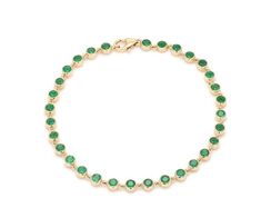 Natural emerald tennis bracelet in 14k 18k gold, 3mm 3-4ct Bezel set emerald link chain bracelet gold, Green gemstone emerald bracelet goldSTONE DETAILS :✦ Gemstone: Emerald✦ Gemstone Type : Natural✦ Gemstone Size : 3.00 mm✦ Gemstone Shape : Round cut✦ Number of gemstones : 30✦ Gemstone Weight : 3-4 carats✦ Gemstone Grade : AAAMETAL DETAILS :✦ Metal : 14K/18K Gold✦ Metal Color : Yellow / White / Rose Gold✦ Setting : Bezel Setting✦ Bracelet Box : YesSHIPPING DETAILS :✦ Shipped via ; USPS✦ Product Classic Bracelets With May Birthstone, Classic May Birthstone Bracelets, Formal Round Bracelet With May Birthstone, Formal Bracelet With May Birthstone, May Birthstone Bracelet For Formal Occasions, Round Emerald Tennis Bracelet Gift, Round Emerald Tennis Bracelet As Gift, Emerald Tennis Bracelet Gift, Green Prong Setting Bracelet