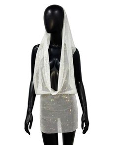 See Through Mesh Women Shiny Rhinestone Bandana Head Wraps Dress SIZE Dress length-42” Waist-27” Rhinestone Bandana, Mia Dress, Hard Summer, Outfits Concert, Brooklyn And Bailey, Performance Outfits, Fashion Moodboard, Eye Masks, Halloween 2024