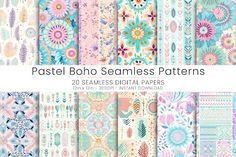 pastel boho seamless patterns