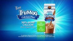 an advertisement for trumoo is shown on the screen with chocolate milk in it