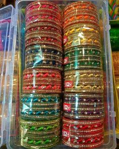 Colourful Bangles, Jewellery Bangles, Bead Hair, Desi Love, Bead Hair Accessories, Silk Thread Bangles, Fancy Jewellery Designs, Bangles Set