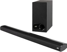 the soundbar and subwoofer are both black