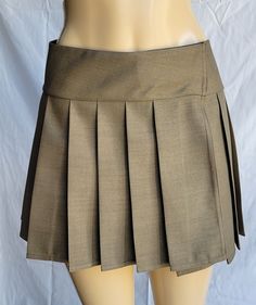 "JUNIOR TO PLUS SIZE \"Espresso\" PLAID MINI SKIRT 14\"-16\" LONG. TO ENSURE YOU ORDER THE CORRECT SIZE SKIRT, PLEASE READ THIS CAREFULLY; THEN MATCH IT WITH SIZES. ALL OUR SKIRTS ARE ALWAYS MADE WITH A 3\" LONG WAITSBAND + THE LEGNTH OF THE SKIRT. OUR SKIRTS ARE ALL MADE TO ORDER AND THE LENGTH MAY SLIGHTLY CHANGE A FEW CENTIMETERS, BUT WE TRY TO BE AS ACCURATE AS POSSIBLE.  BELOW IF THE FINAL LENGTH OF THE SKIRT. *XSMALL - Waistband measures 28\" around when fully closed. Skirt is 14\" long fr Fitted Mini Skirt In Khaki, Brown Fitted Mini Pleated Skirt, Fitted Beige Mini Skirt, Casual Fitted Brown Pleated Skirt, Fitted Brown Pleated Tennis Skirt, Fitted Brown Pleated Mini Skirt, Fitted Brown Pleated Skirt, Fitted Short Skort For Fall, Fitted Brown Skort For Fall