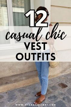 Vest Outfits Fall 2024, Sleeveless Black Vest Outfit, How To Style Sweater Vest With Jeans, White Jean Vest Outfits For Women, Vest Tshirt Outfits For Women, White Tank Top Jeans Outfit, Curvy Vest Outfit, Outfit Ideas With Vests Fall Fashion, How To Wear A Waistcoat