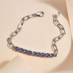 ad eBay - Find many great new & used options and get the best deals for Tanzanite Paper Clip Chain Bracelet White Gold Finish AAA+ Genuine Tanzanite at the best online prices at eBay! Free shipping for many products! Trendy Silver Chain Bracelets For Gifts, Crystal Chain Bracelet Gift, Silver Jeweled Chain Bracelet Gift, Silver Jeweled Chain Bracelet As Gift, Silver Chain Bracelet With Jewels As Gift, Elegant Crystal Chain Bracelet Gift, Metal Crystal Bracelet With Chain As A Gift, Bracelet White Gold, Diamond Color Grade