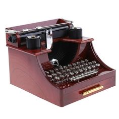 an old - fashioned typewriter is shown on a white background with clippings