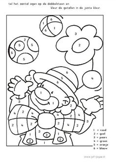 the color by number worksheet for children with numbers and pictures to help them learn how