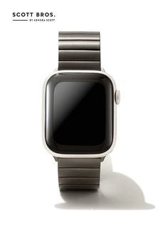 The Hudson Watch Band in Gunmetal Stainless Steel features rectangular metallic links, designed to fit your Apple Watch® and Samsung Galaxy Watch® and perfect for everyday wear and for dressing up. To switch up your bands, simply press down on the easy release mechanism and then align each new band to the pinholes on either side of the watch. Kendra Scott Store, Birthday Discount, Samsung Galaxy Watch, Apple Watch Series 1, New Bands, Black Stainless Steel, Apple Watch Series, Black Watch, Kendra Scott