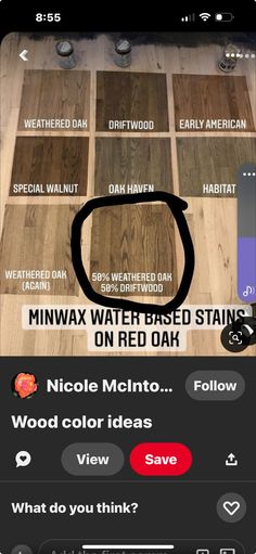 an iphone screen showing the different types of wood flooring and what to do with them