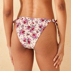 Women's Low-Rise Ultra High Leg Extra Cheeky Side-Tie Bikini Bottom - Wild Fable™ Pink/Red Floral Print L Summer Swimwear With Side Ties And Tie-side Bottom, Summer Swimwear With Drawstring Tie-side Bottom, Summer Swimwear With Tie-side Bottom And Drawstring, Fitted Swimwear With Adjustable Tie-side Bottom, Tie-side Bottom Swimwear With Side Ties, Vacation Swimwear With Side Ties, Spring Swimwear With Side Ties And Tie-side Bottom, Vacation Pool Bottoms With Side Ties, Fitted Tie-side Bottoms For Vacation