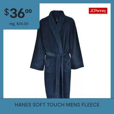 This plush fleece robe puts you in a relaxed state of mind right out of the shower or at the end of a long day.Closure Type: TieNeckline: V NeckPockets: 2 Front Slip PocketsSleeve Length: Long SleeveApparel Length: 48 InchesFiber Content: 100% PolyesterFabric Description: FleeceLining: UnlinedRobe Length: Knee LengthCollar: Shawl CollarCare: Machine Wash, Tumble DryCountry of Origin: Imported Men's Robes, Plus Size Designers, Holiday Trends, Plus Size Shopping, Mens Fleece, Fabric Belt, Mens Big And Tall, Big And Tall, Trendy Plus Size