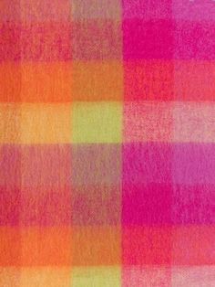 an orange, pink and yellow plaid pattern is seen in this image from the side