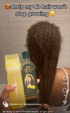 Healthy Hair Routine For Black Women, Hair Growth Tips For Black Women, Hair Care 4c, Dabur Amla Hair Oil, Afro Hair Products, Shower Hacks, Natural Hair Journey Tips, Hair Journey Tips, Hair Growth Methods