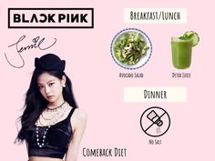 I have created a meal plan of the foods Jennie from Blackpink has stated to eat before a comeback! Jennie Diet, Model Diet Meal Plan, Iu Diet, Diet Diary, Model Diet, Unhealthy Diet