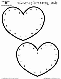 two heart shaped cards with the word valentine's day on them, in black and white