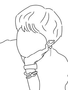 Suga Outline Drawing, Yoongi Line Art, Suga Line Art, Super Easy Drawings, Abstract Pencil Drawings, Bts Tattoos, Cute Easy Doodles, Kpop Drawings