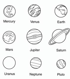 planets and their names coloring page