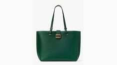 Our most elegant work tote yet. We made our Katy tote in textured leather with a glossy logo plaque for a luxe finish. | Kate Spade Katy Large Work Tote, Arugula Classic Green Bags For Work, Classic Kate Spade Green Shoulder Bag, Classic Green Kate Spade Shoulder Bag, Classic Green Shoulder Bag For Work, Kate Spade Green Office Bag, Green Kate Spade Office Bag, Kate Spade Rectangular Bag With Zipper Pocket, Classic Kate Spade Shoulder Bag For Business, Modern Kate Spade Shoulder Bag For Business