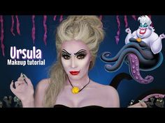 How To Do Ursula Makeup, Ursula Hair Tutorial, Easy Ursula Makeup, Ursula Hair Diy, Ursula Hairstyle, Ursula Hair Ideas, Ursula Makeup Tutorial, Ursula Hair, Musical Makeup