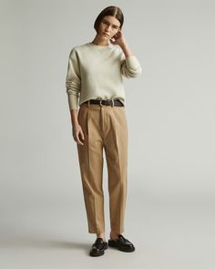 The Draper Tapered Pant in Buttersmooth Ash Brown – Everlane Classic Tapered Chinos For Workwear, Beige Chinos For Work With Straight Hem, Relaxed Fit Tapered Bottoms For Business Casual, Tapered Chinos For Workwear, Business Casual Bottoms With Relaxed Tapered Fit, Business Casual Tapered Bottoms With Relaxed Fit, Tapered Ankle-length Chinos With Belt Loops, Tapered Fall Chinos, Beige Tapered Leg Chinos For Work