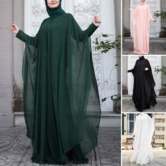 Premium Quality Womens Muslim Islamic Abaya Batwing Robe Party Gown Elegent Long Maxi Dress 2PCS, Women's Dresses Robe Party, Islamic Abaya, Abaya Styles, Kaftan Tunic, Dress Kaftan, Muslim Dress, Party Gown, Abaya Fashion, Party Gowns