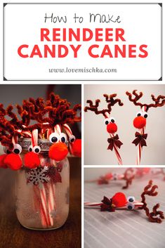 how to make reindeer candy canes in a jar