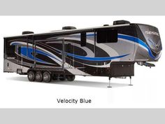 an rv is shown with the words velocty blue on it