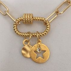 Gold Chain Link Necklace With Charms, Gold Plated Link Chain Necklace With Charms, Gold Plated Link Charm Necklaces, Gold Plated Charm Necklace With Chunky Chain, Gold-plated Charm Necklace With Chunky Chain, Light Chain, Charms Necklace, Charm Necklaces, Link Chain