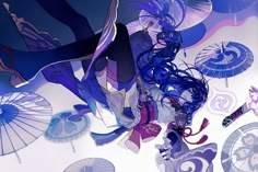 영감을 주는 캐릭터, Pretty Art, Blue Hair, Art Style, Art Inspo, Anime Wallpaper, Beautiful Art