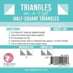 the label for triangles on a roll